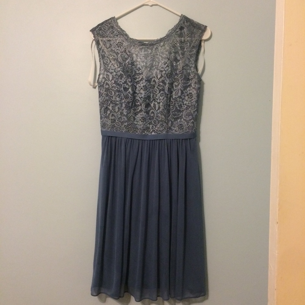 Blue Metallic Dress